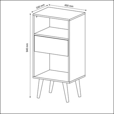 Estante Com 1 Gaveta Multimóveis Cr25009 Natural/Off White