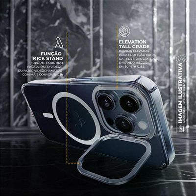 Capa para iPhone 14 - MagSafe Crystal Armor Stand  Gshield