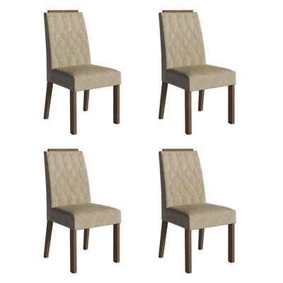 Kit 4 Cadeiras De Jantar 4256 Com Espaldar Rustic-imperial Madesa
