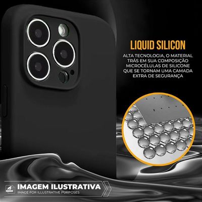 Capa Case Capinha Para Iphone 16 Pro - Silicon Premium Preta - Gshield