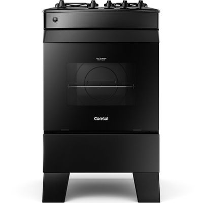 Fogão a Gás 4 Bocas com Mesa Esmaltada Preto CFO4ZAE Consul Preto / Bivolt