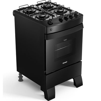 Fogão a Gás 4 Bocas com Mesa Esmaltada Preto CFO4ZAE Consul Preto / Bivolt