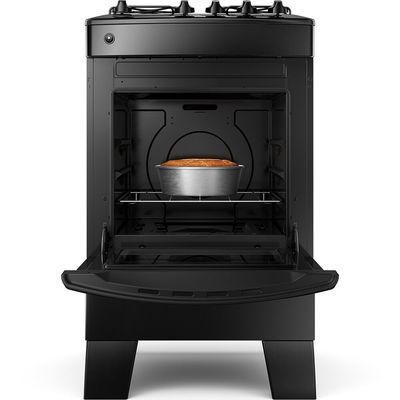 Fogão a Gás 4 Bocas com Mesa Esmaltada Preto CFO4ZAE Consul Preto / Bivolt