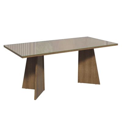Conjunto Sala De Jantar Tampo De Vidro 6 Cadeiras Rustic/crema/imperial Siena Madesa