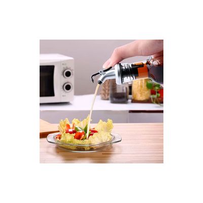 Azeiteiro Vinagreiro Recipiente em Vidro e Inox com Bico Dosador
