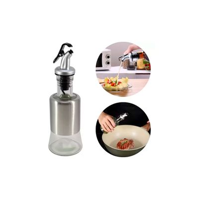 Kit 20 Azeiteiro Vinagreiro Recipiente em Vidro e Inox com Bico Dosador