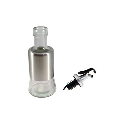 Kit 8 Azeiteiro Vinagreiro Recipiente em Vidro e Inox com Bico Dosador