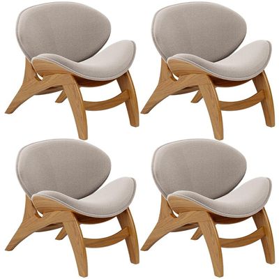 Kit 4 Poltronas Decorativa Orgânica Sala Living Kadosh L02 Bouclê Creme - Lyam Decor