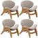 Kit 4 Poltronas Decorativa Orgânica Sala Living Kadosh L02 Bouclê Creme - Lyam Decor