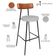 Kit 04 Banquetas Alta Cozinha Sala De Jantar Aço Milão L02 Couríssimo Camel Linho Cinza - Lyam Decor