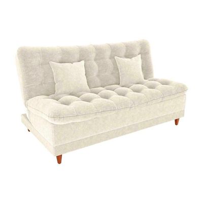 Sofá Cama 3 Lugares Casal Confortável 1,85 Larg Duda Matrix Boucle Bege