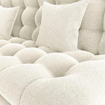 Sofá Cama 3 Lugares Casal Confortável 1,85 Larg Duda Matrix Boucle Bege