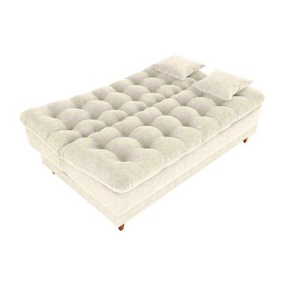 Sofá Cama 3 Lugares Casal Confortável 1,85 Larg Duda Matrix Boucle Bege