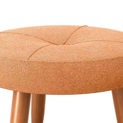 Puff Baixo Decorativo Para Descanço Havana Matrix Boucle Mostarda