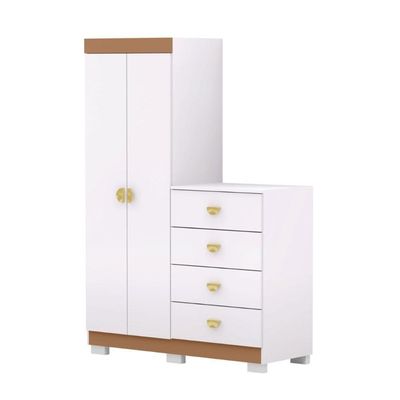 Cômoda Roupeiro 4 Gavetas Gerórgia Branco Camarim