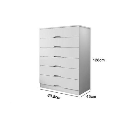 Cômoda De Quarto Sevilha C- 6 Gavetas Off White - Europa