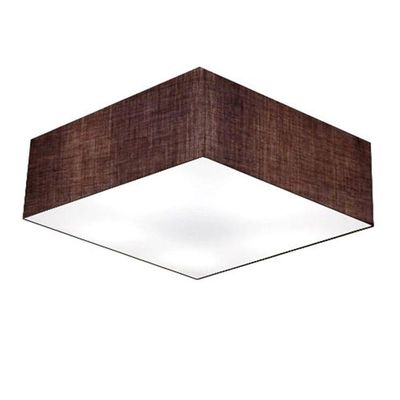 Plafon Quadrado Md-3052 Cúpula Em Tecido 15/60x60cm Café - Bivolt