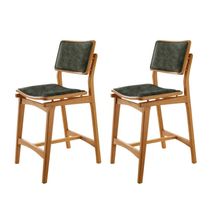 Conjunto Com 2 Banquetas Eva Moderna Jade Imbuia Natural