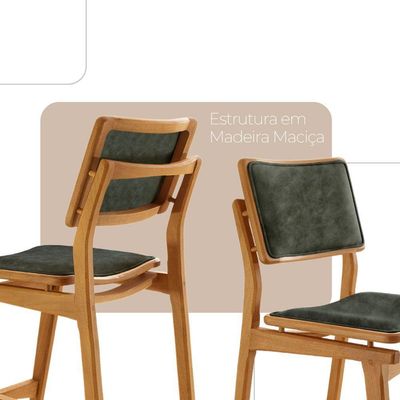 Conjunto Com 2 Banquetas Eva Moderna Jade Imbuia Natural