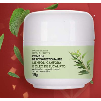 Pomada Descong c/ Mentol, Cânfora  Óleo  Eucal 15g AR (3551)