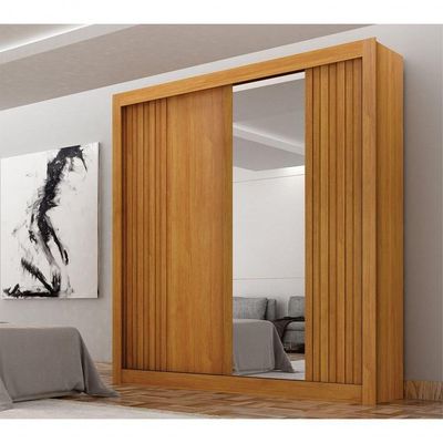 Guarda-roupa Solteiro Mdf 2 Portas De Correr 2 Gavetas Com Espelho Milano Leifer Móveis Cinamomo