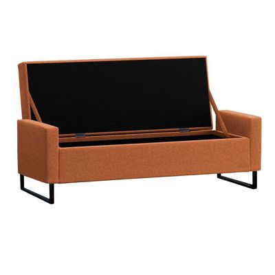 Recamier Bau Paris Base De Metal 1,20m Veludo Terracota - Inova Decorações