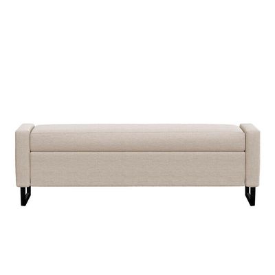 Recamier Bau Paris Base De Metal 1,20m Linho Bege - Inova Decor