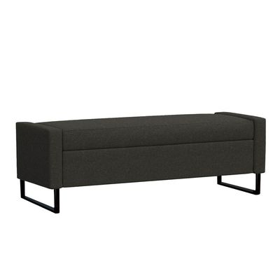 Recamier Bau Paris Base De Metal 1,20m Linho Preto - Inova Decorações