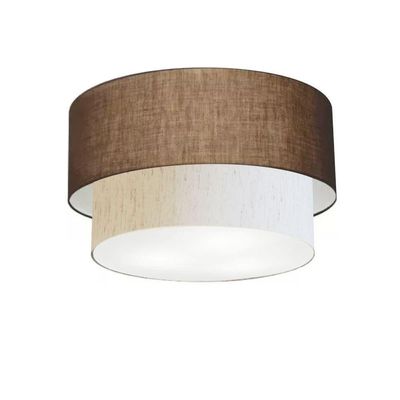 Plafon De Sobrepor Cilíndrico Sp-3045 Cúpula Cor Café Linho Bege