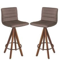 2 Banquetas Liz Gourmet Giratória-marrom Camurça