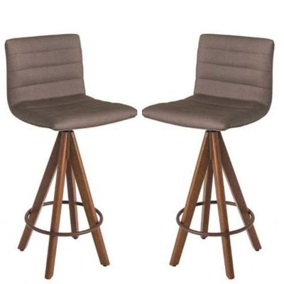2 Banquetas Liz Gourmet Giratória-marrom Camurça