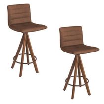 2 Banquetas Liz Gourmet Giratória-marrom Camurça