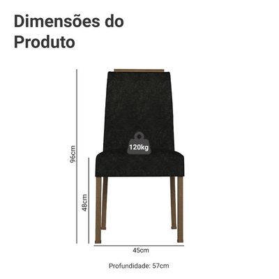 Kit 4 Cadeiras De Jantar 4255 Com Espaldar Rustic-oxford Madesa