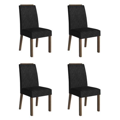 Kit 4 Cadeiras De Jantar 4255 Com Espaldar Rustic-oxford Madesa