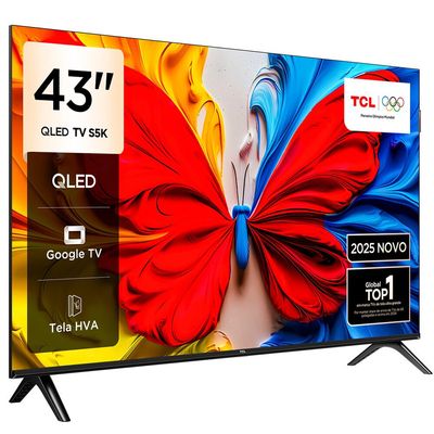 Smart TV 43 Polegadas Google TV QLED 43S5K TCL Preto / Bivolt