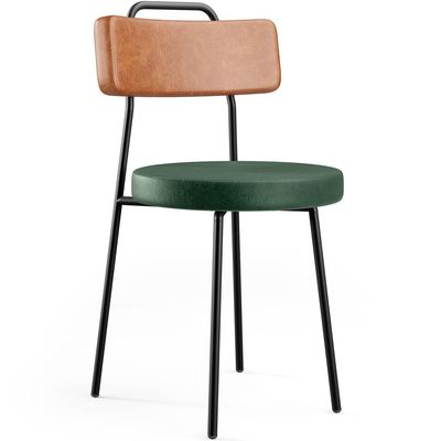Kit 02 Cadeiras Decorativas Estofada Sala Jantar Barcelona L02 Couríssimo Camel Facto Verde - Lyam