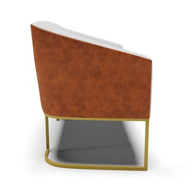 Sofá 2 Lugares Namoradeira Industrial Dourado Stella Noz/Linho Cinza D03 - D'Rossi