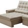 Sofá Retrátil Reclinável Para Sala 4 Lugares 290cm Nebrasca F04 Veludo Bege - Lyam Decor