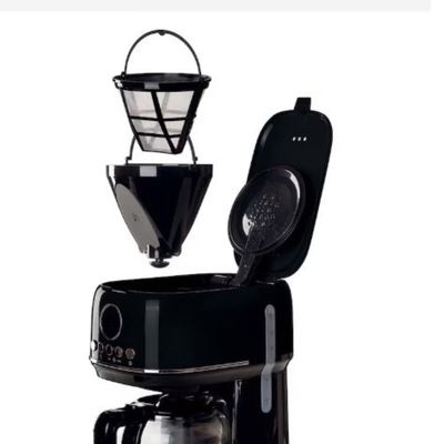 CAFETEIRA ARIETE MODERNA AMERICANA JARRA DE VIDRO 15 XICARAS PRETO 127V 00M13960CARBR