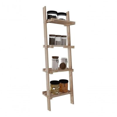 Kit Estante Para Cozinha Escada Madeira Pinus Multiuso