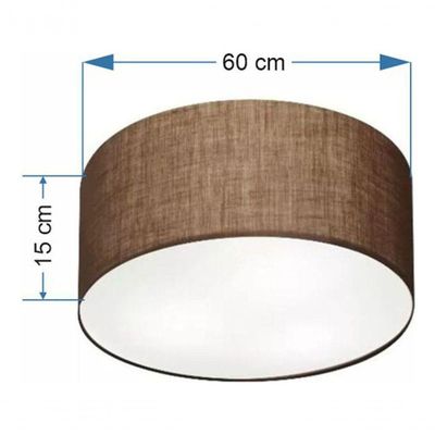 Plafon Cilíndrico Md-3013 Cúpula Em Tecido 60x21cm Café - Bivolt