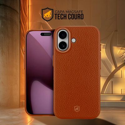 Capa case capinha para iPhone 17 - Magsafe Tech Couro - Preta - Gshield