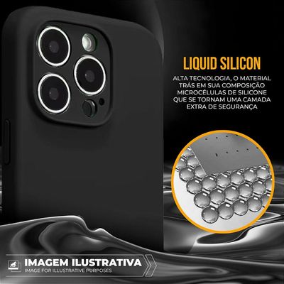 Capa case capinha para iPhone 16 Pro Max - Silicon Premium Preta - Gshield