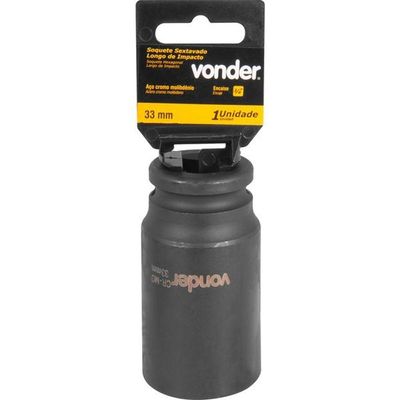 Soquete Sextavado Impacto Longo 3-4 33mm Aço Cromo Vonder