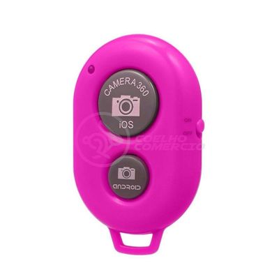 Controle Remoto Disparador Fotos Bluetooth Selfie - Rosa Nº6