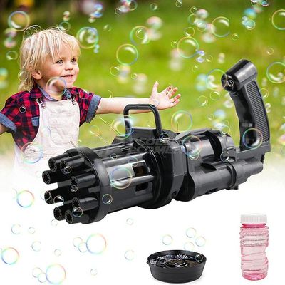 Máquina Elétrica Brinquedo Tiktok Lança Bolhas Sabão Mágica Criança Infantil - Preto
