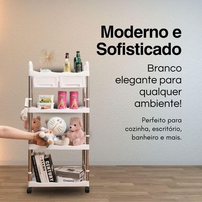 Estante Organizadora Modular 4 Andares Com Gavetas, Para Casa E Escritório