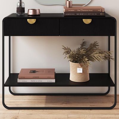 Aparador Organico 2 Gavetas 100 Cm 28066 Artesano Nero Preto