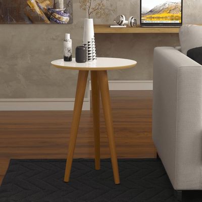 Mesa Lateral 4702 Pés Palito Sala Off White-freijo