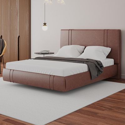 Cama Queen Flutuante Com Cabeceira 160cm Astra S04 Couríssimo Telha - Lyam Decor